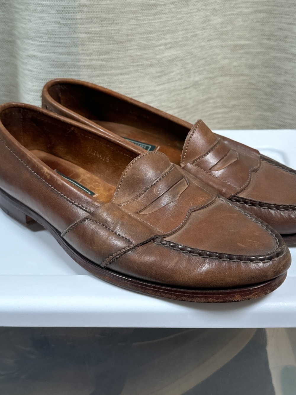 Vintage 90s Polo Country Ralph Lauren USA Made Leather Penny Loafers Mens 9.5 E